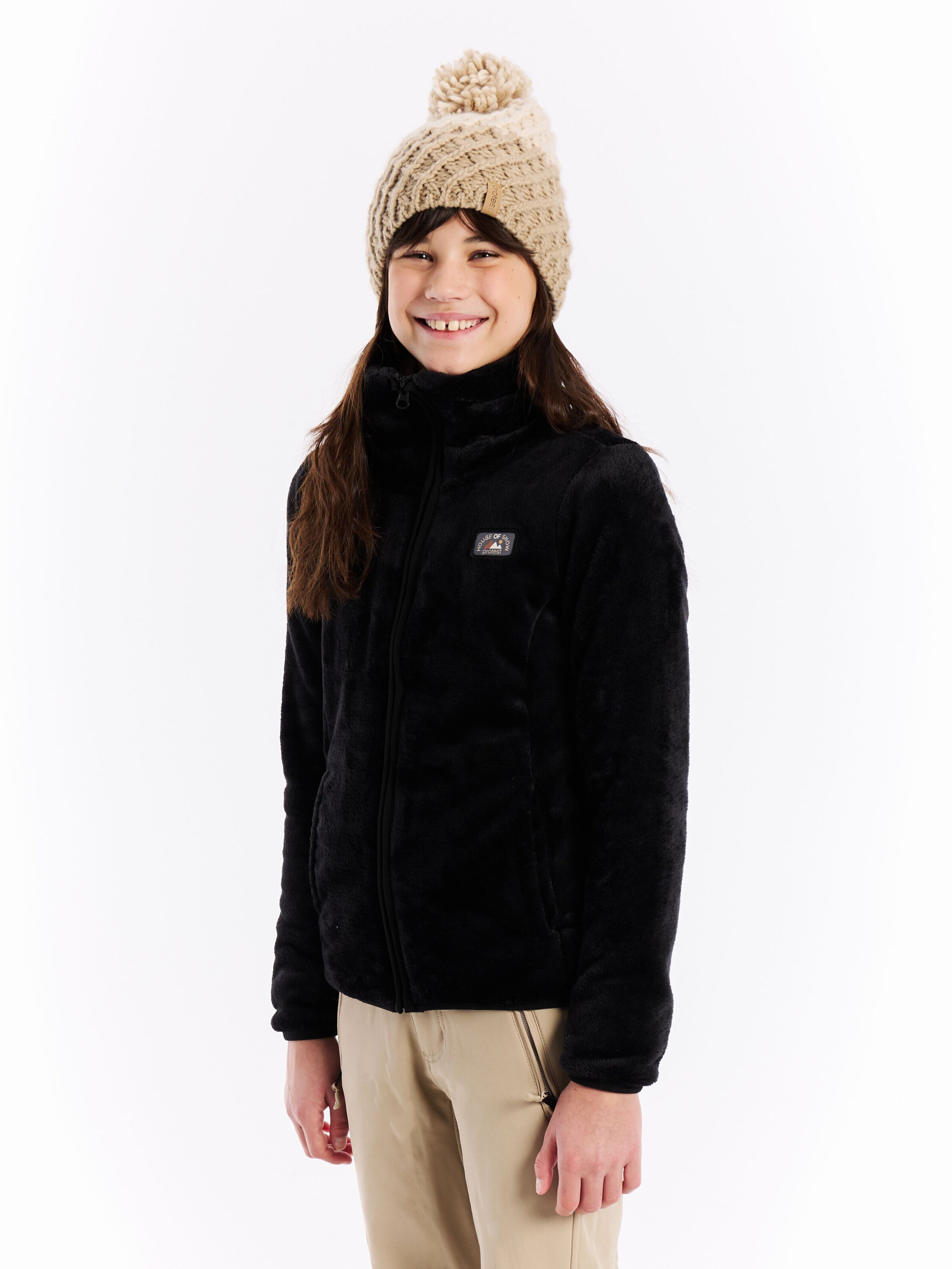 PROTEST Sports sweat jacket 'PRTJoanne JR' in Black