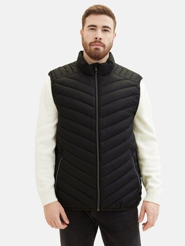 TOM TAILOR Men + Vest in Black: front