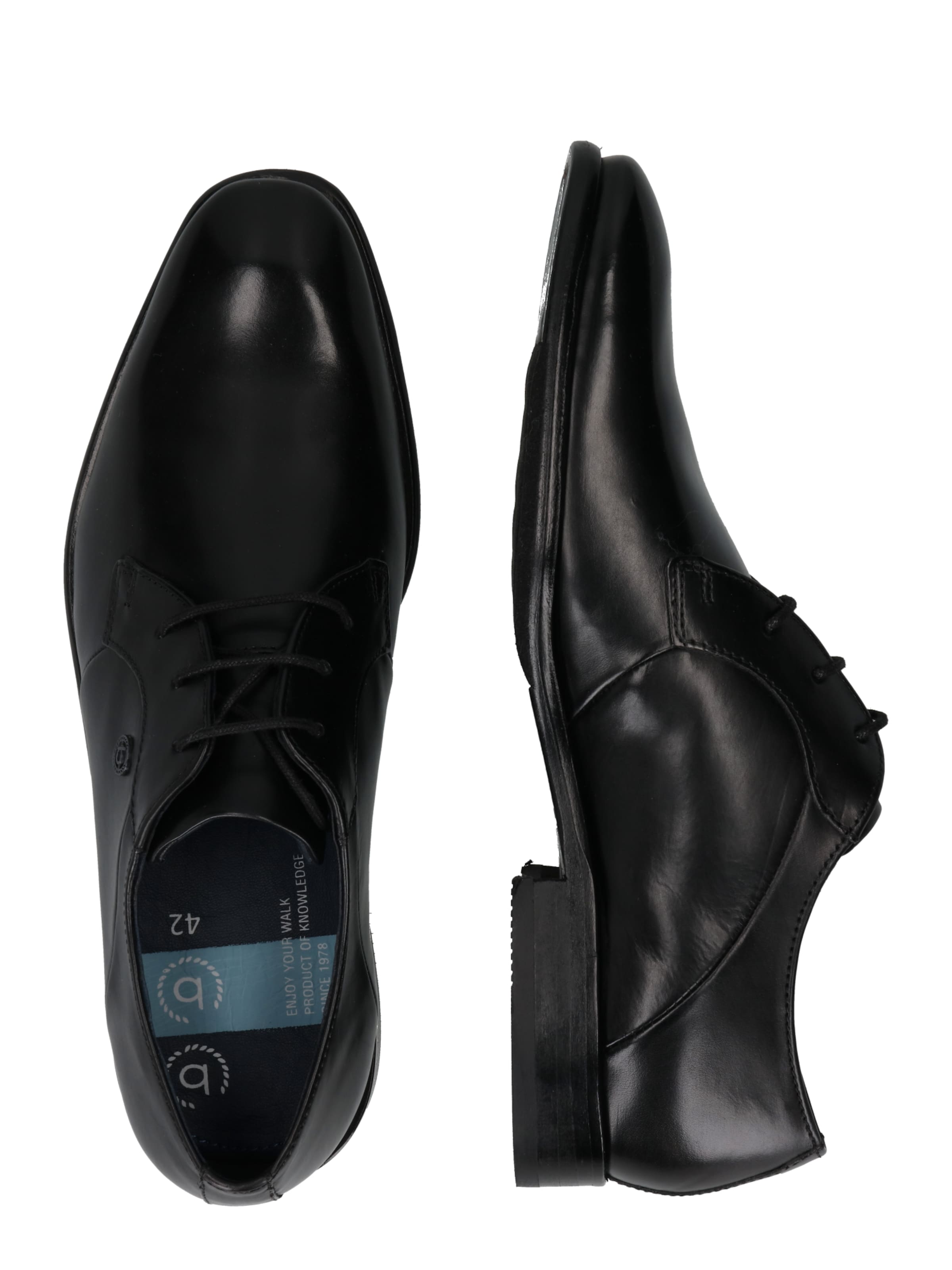 bugatti Čevlji na vezalke 'Mansueto' | črna barva