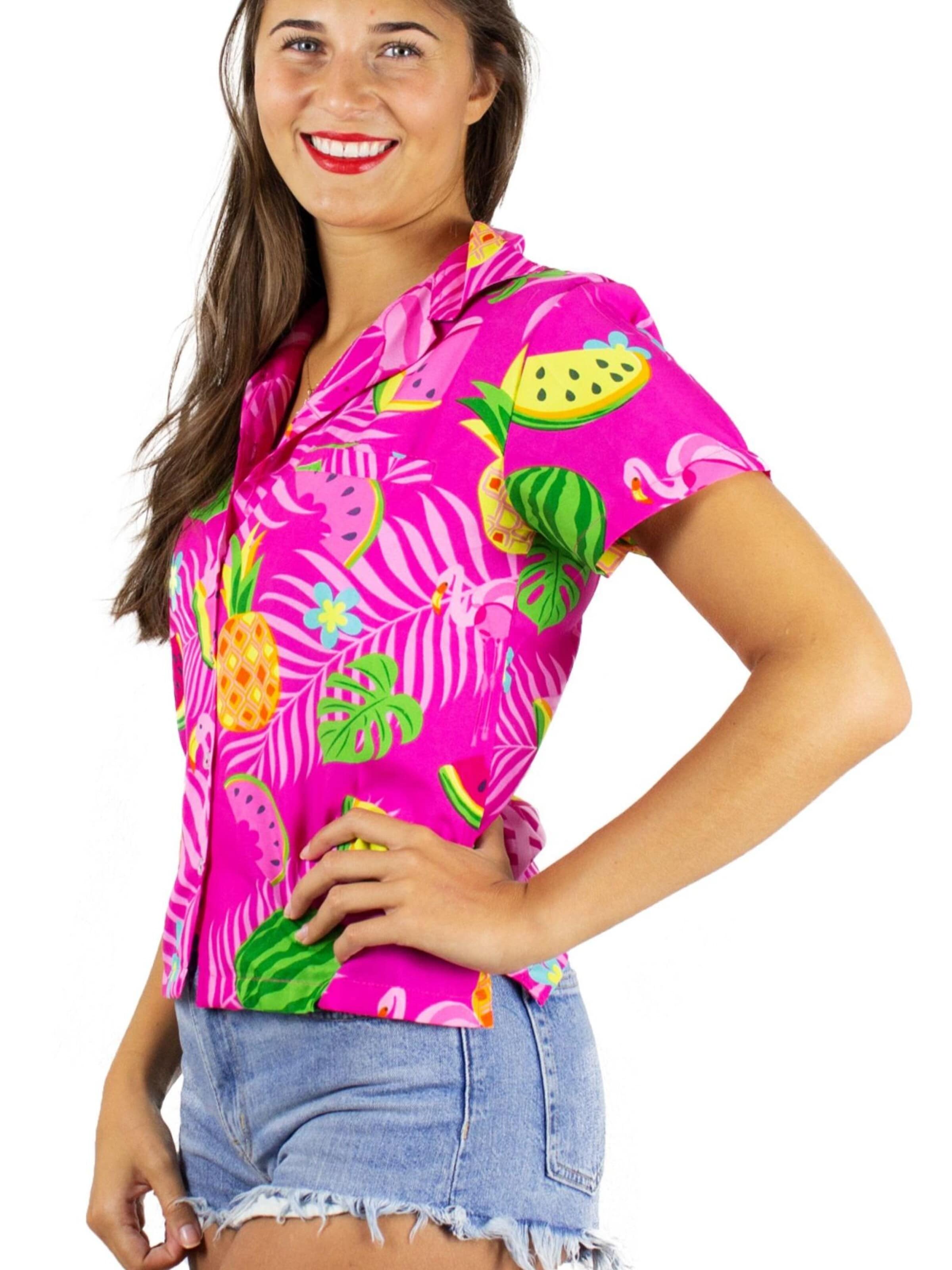 King Kameha Blouse 'Flamingo Melone' in Roze
