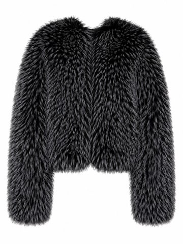 Cappotto invernale 'Gilda Black Raccoon Faux Fur Bomber' di BASSIA in nero: frontale