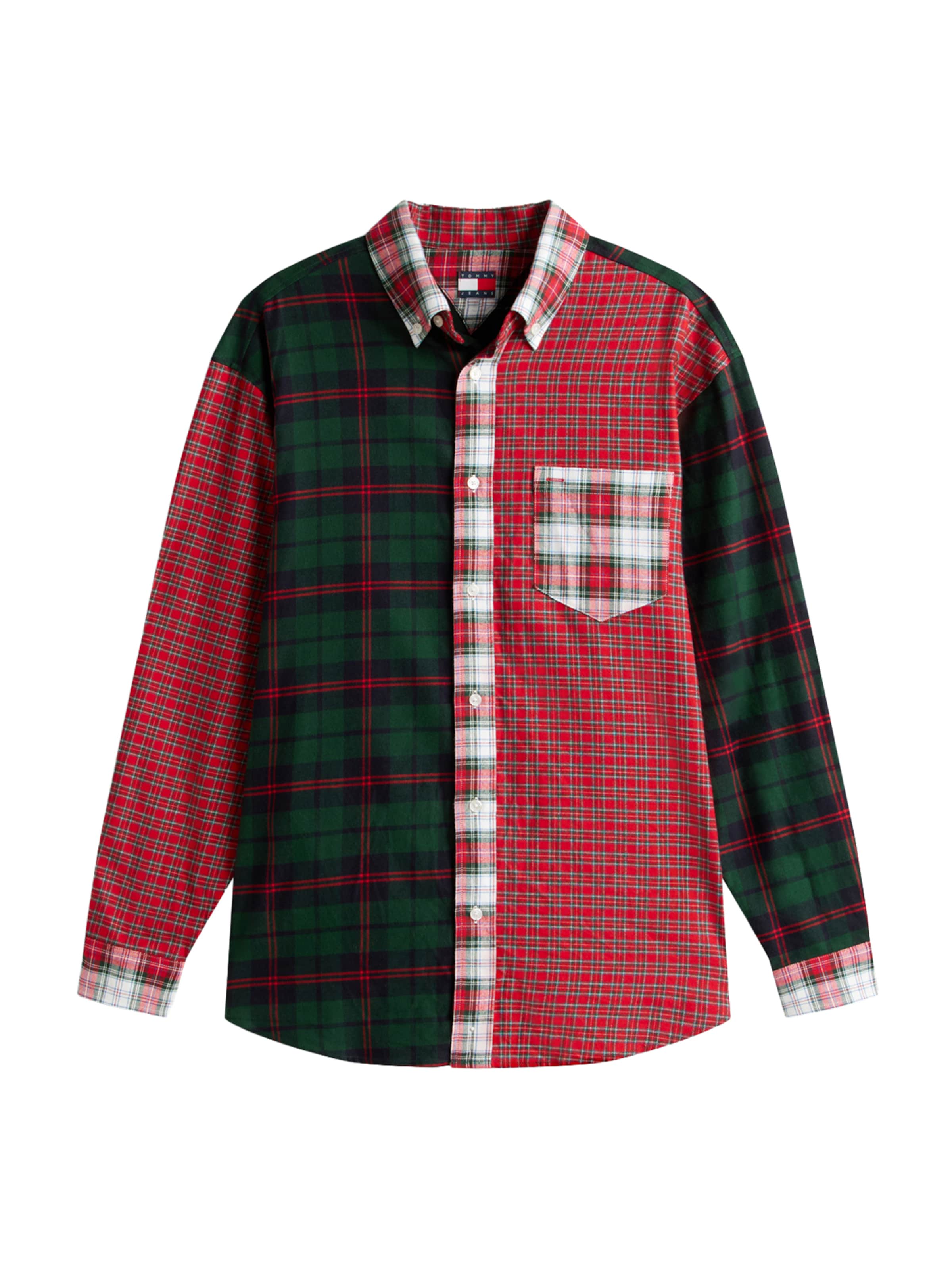 Tommy Jeans Comfort Fit Košeľa - Zelená: predná strana