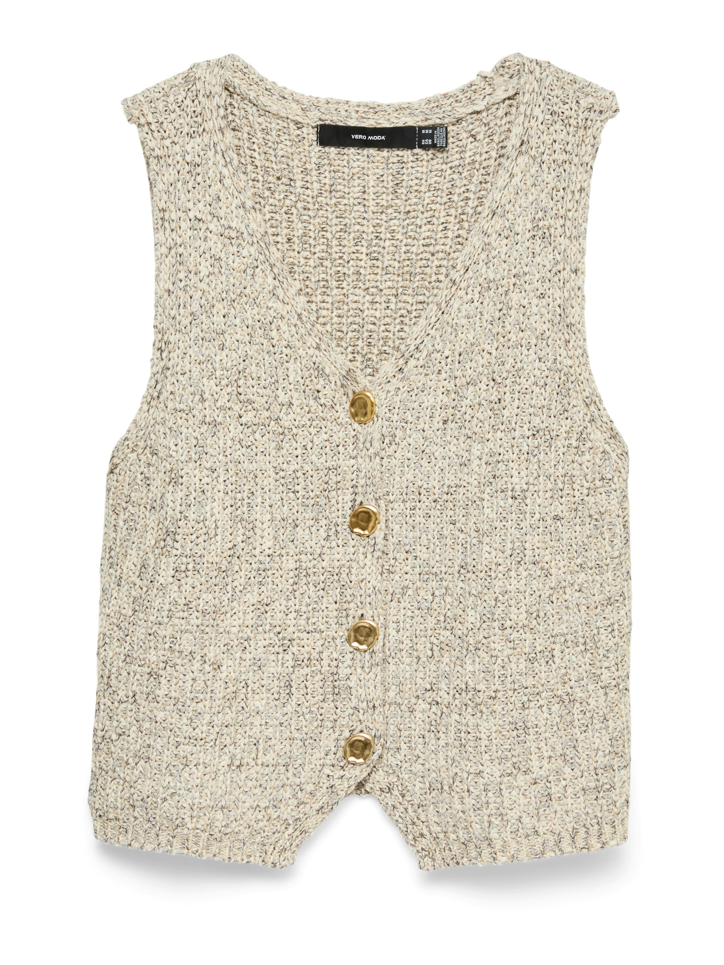 VERO MODA Gebreide bodywarmer 'VMPENELOPE' in Beige: voorkant