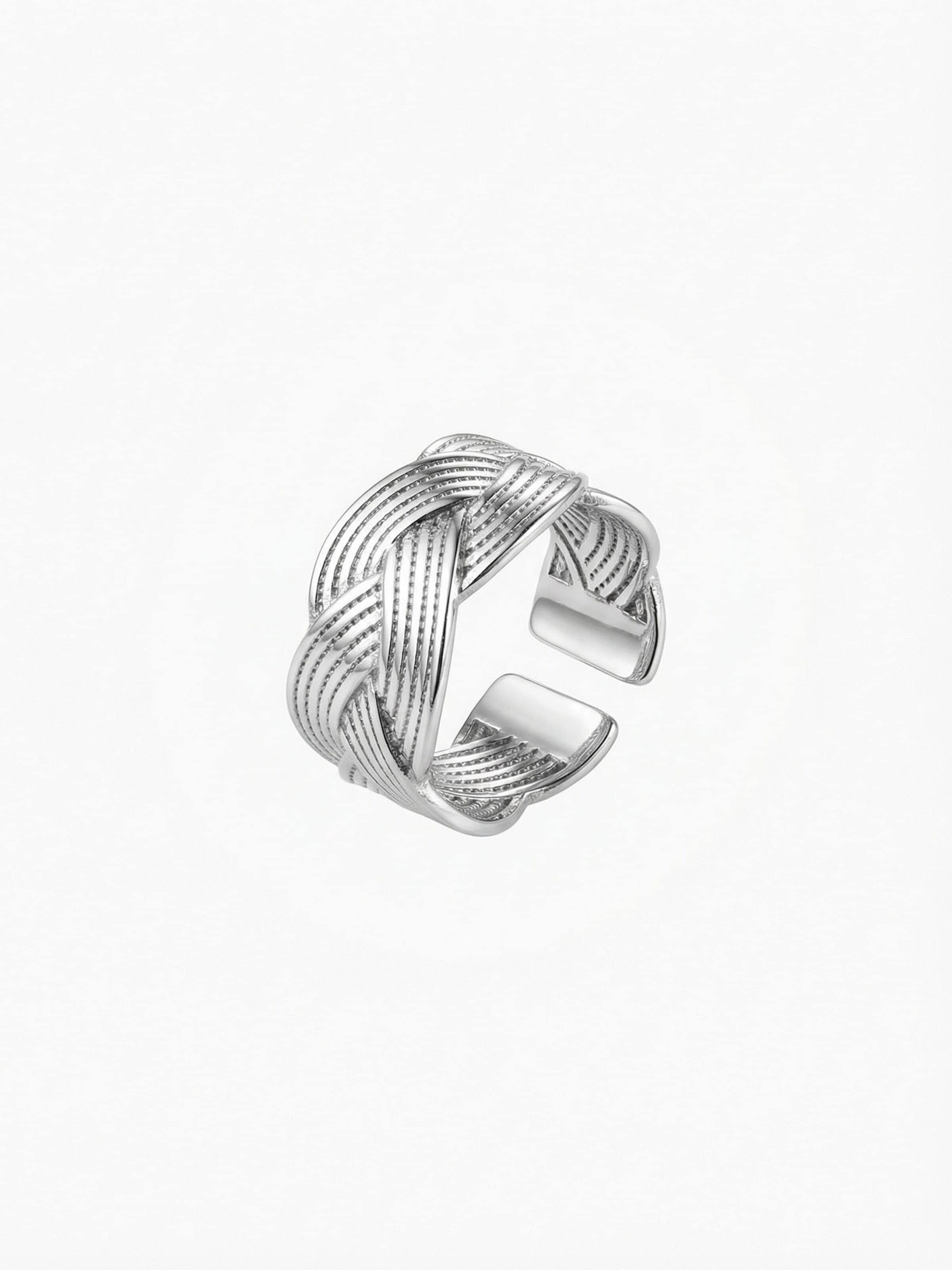 Nemomatheo Ring 'Tresse – Statement-Flechtring' in Silver: front
