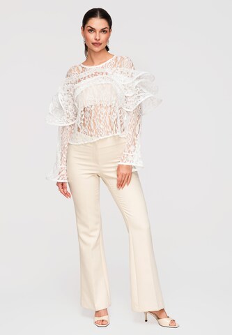 Ombre Bluse in Weiß