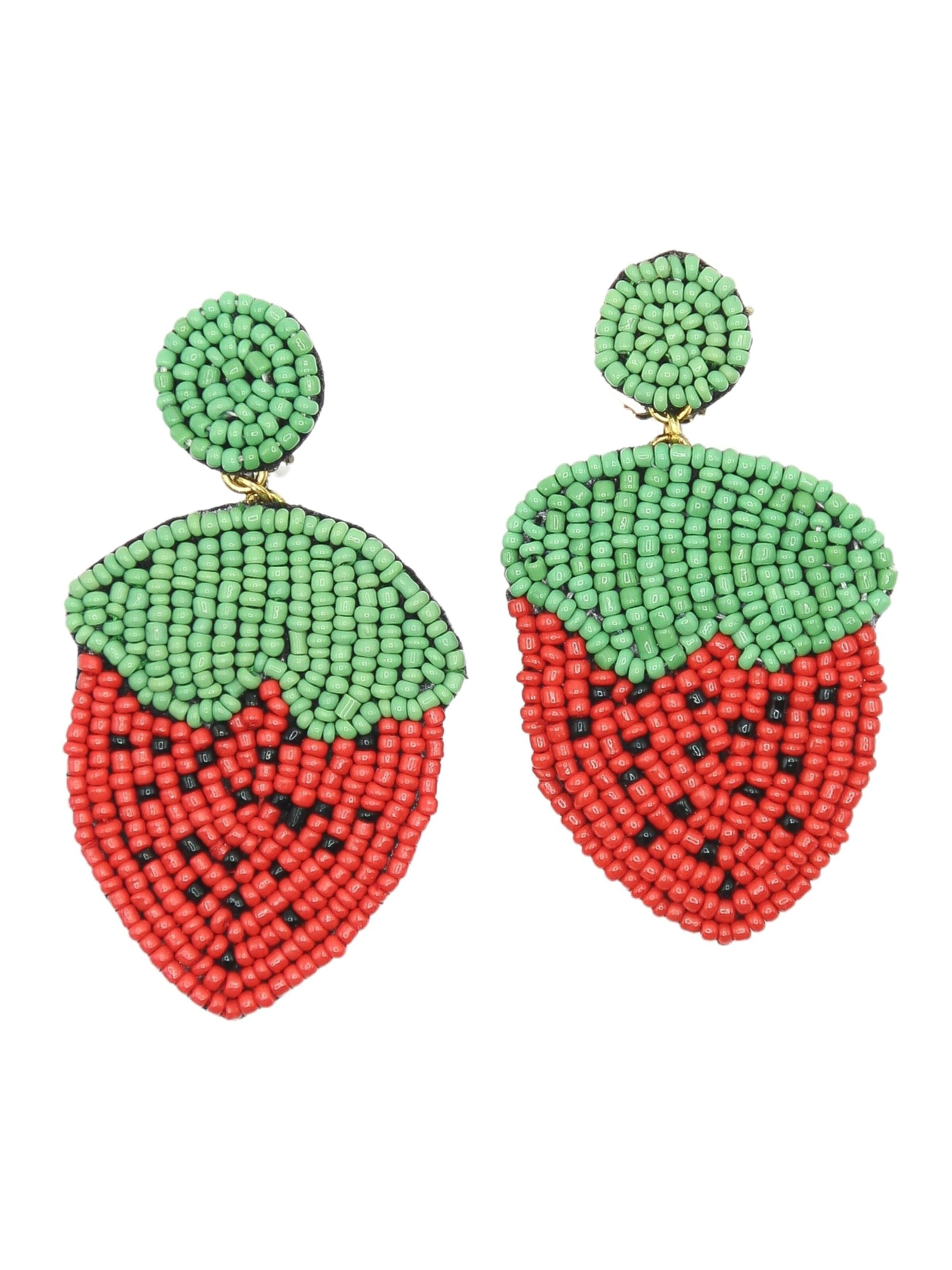 COLLEZIONE ALESSANDRO Earrings 'Erdbeere' in Red: front