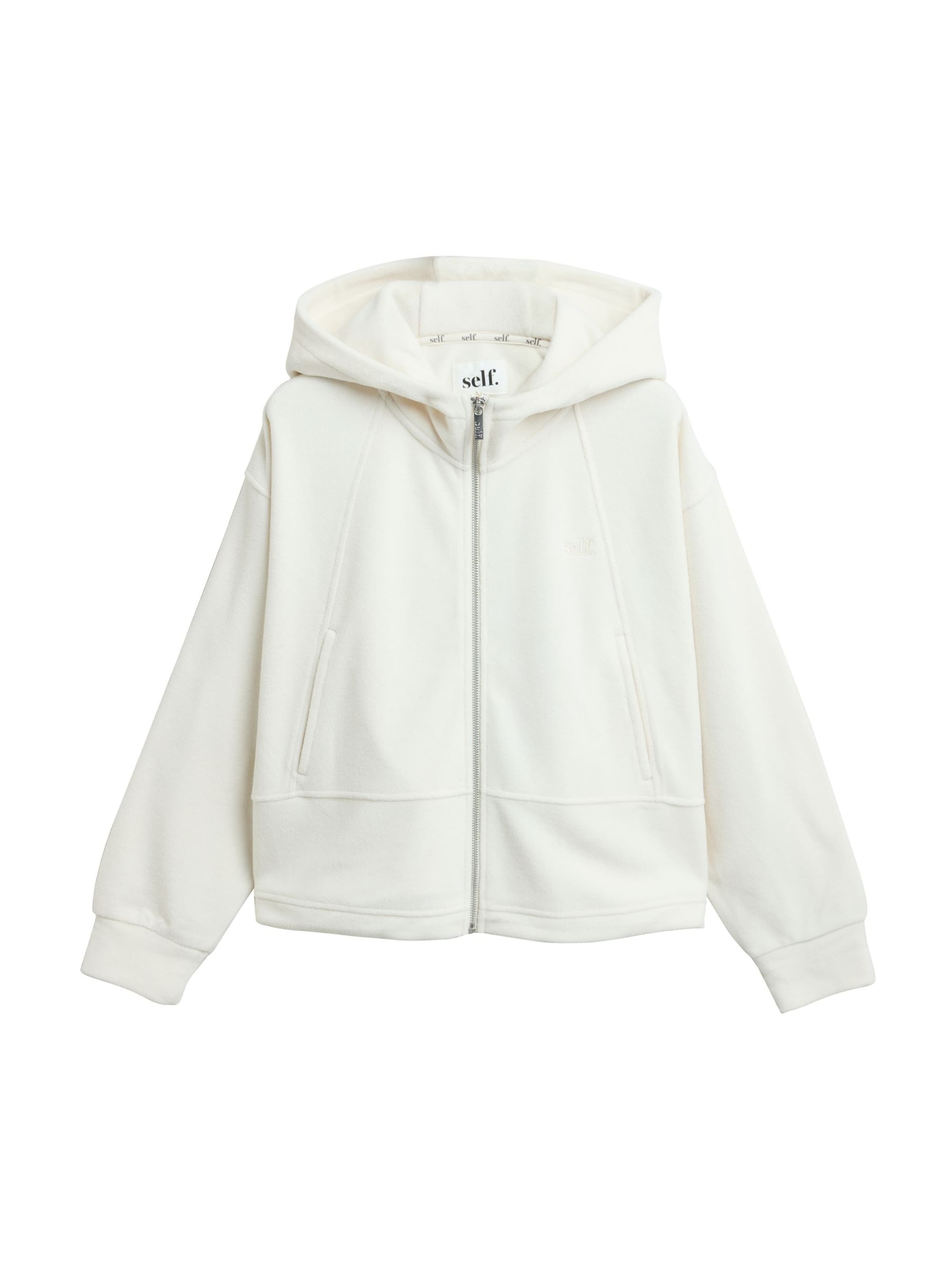 Giacca di pile di self. in beige: frontale