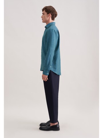 Coupe regular Chemise business 'Smart Linen' SEIDENSTICKER en bleu