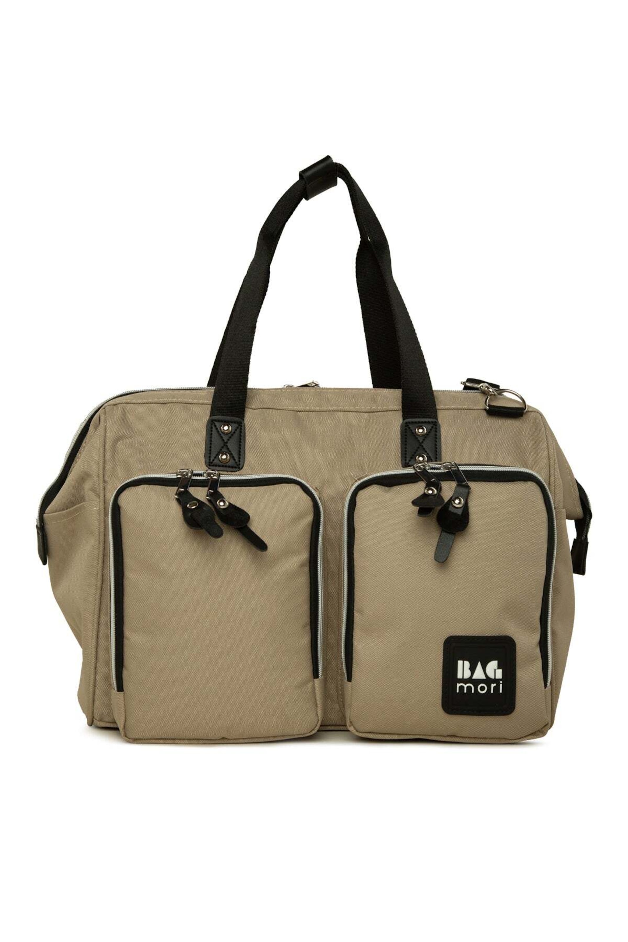 Bagmori Wickeltasche in dunkelbeige / schwarz / weiß, Produktansicht