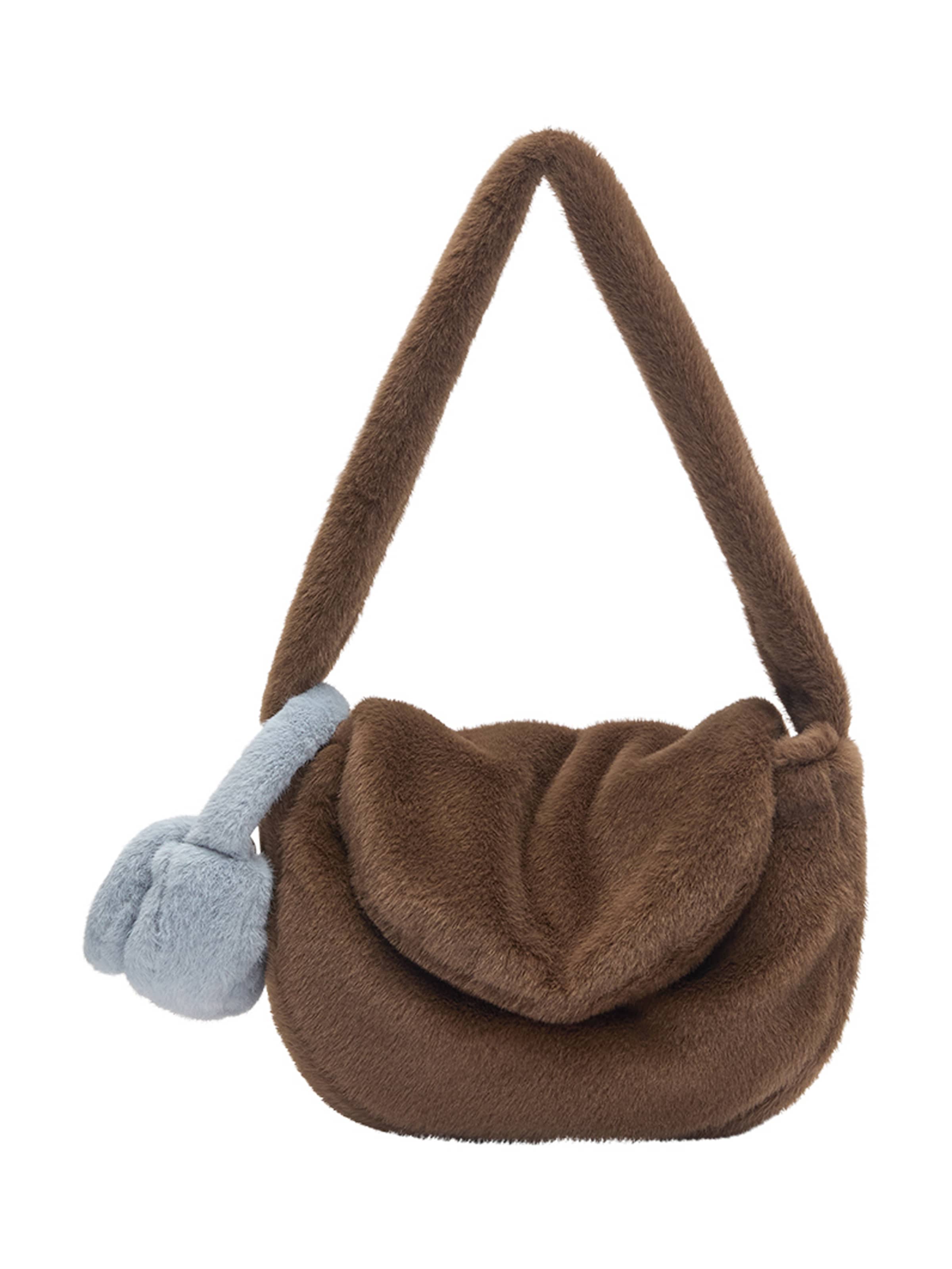Pull&Bear Sac bandoulière 'CHARM' en bleu-gris / marron, Vue avec produit