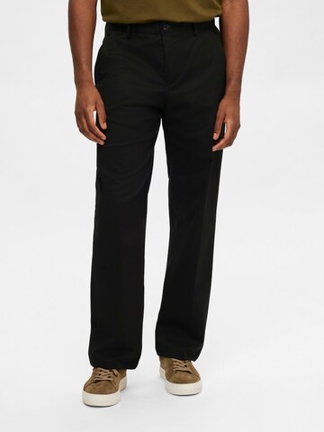SELECTED - Loosefit Pantalón 'SLHWILLIAM' en negro: frente