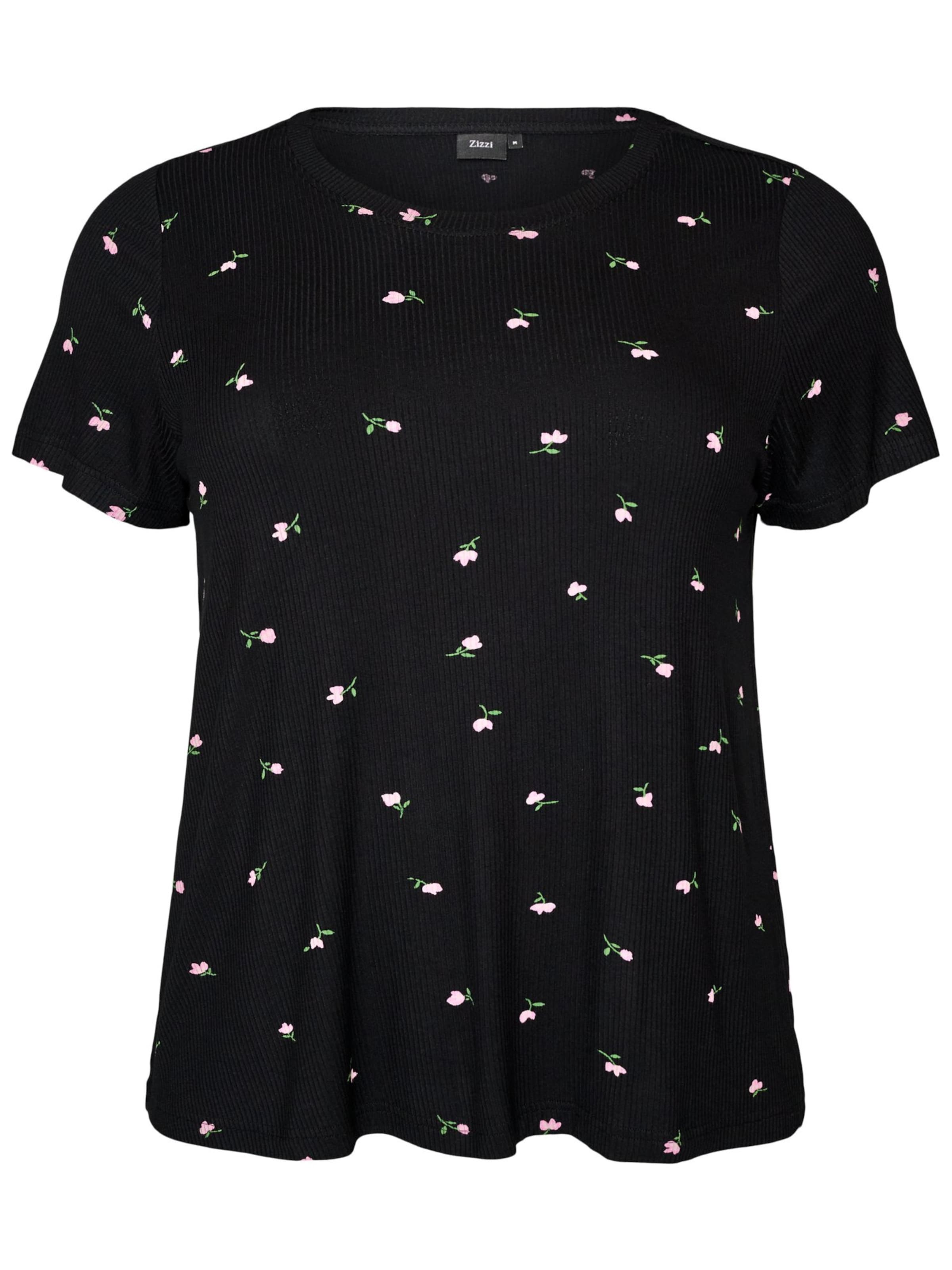 Zizzi Shirts 'Gryna' i sort: forside
