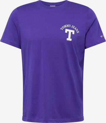 Tommy Jeans - Camisa 'Letterman' em roxo: frente