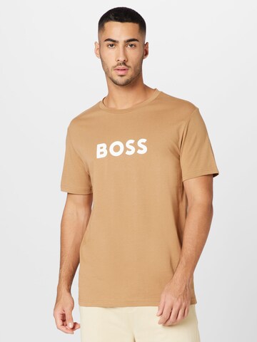 Maglietta di BOSS in beige: frontale