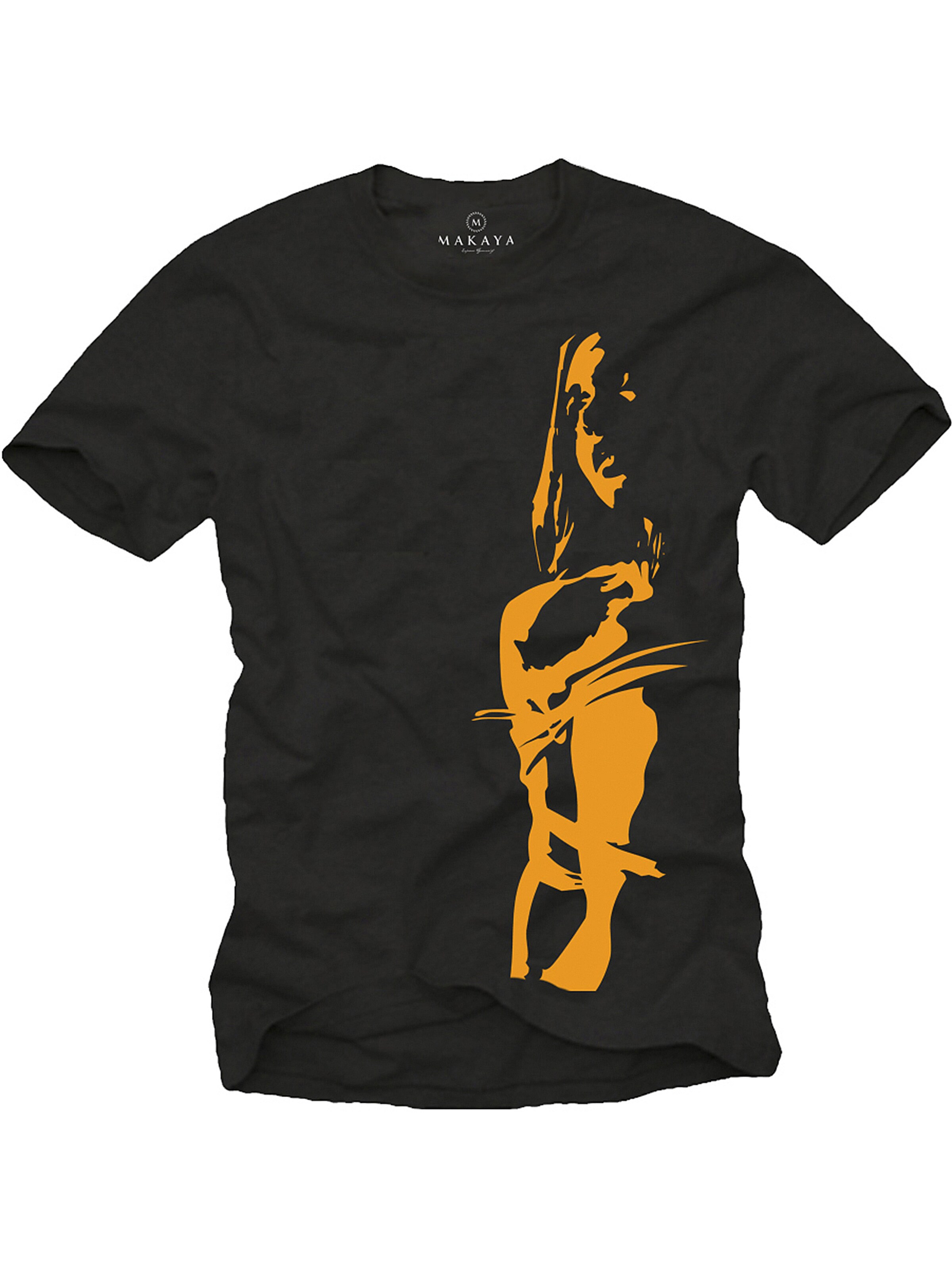 MAKAYA Shirt 'Bondage Saint orange' in Black: front