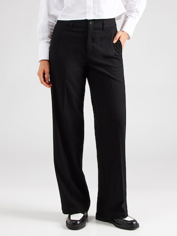 Wide leg Pantaloni con piega frontale di s.Oliver in nero: frontale