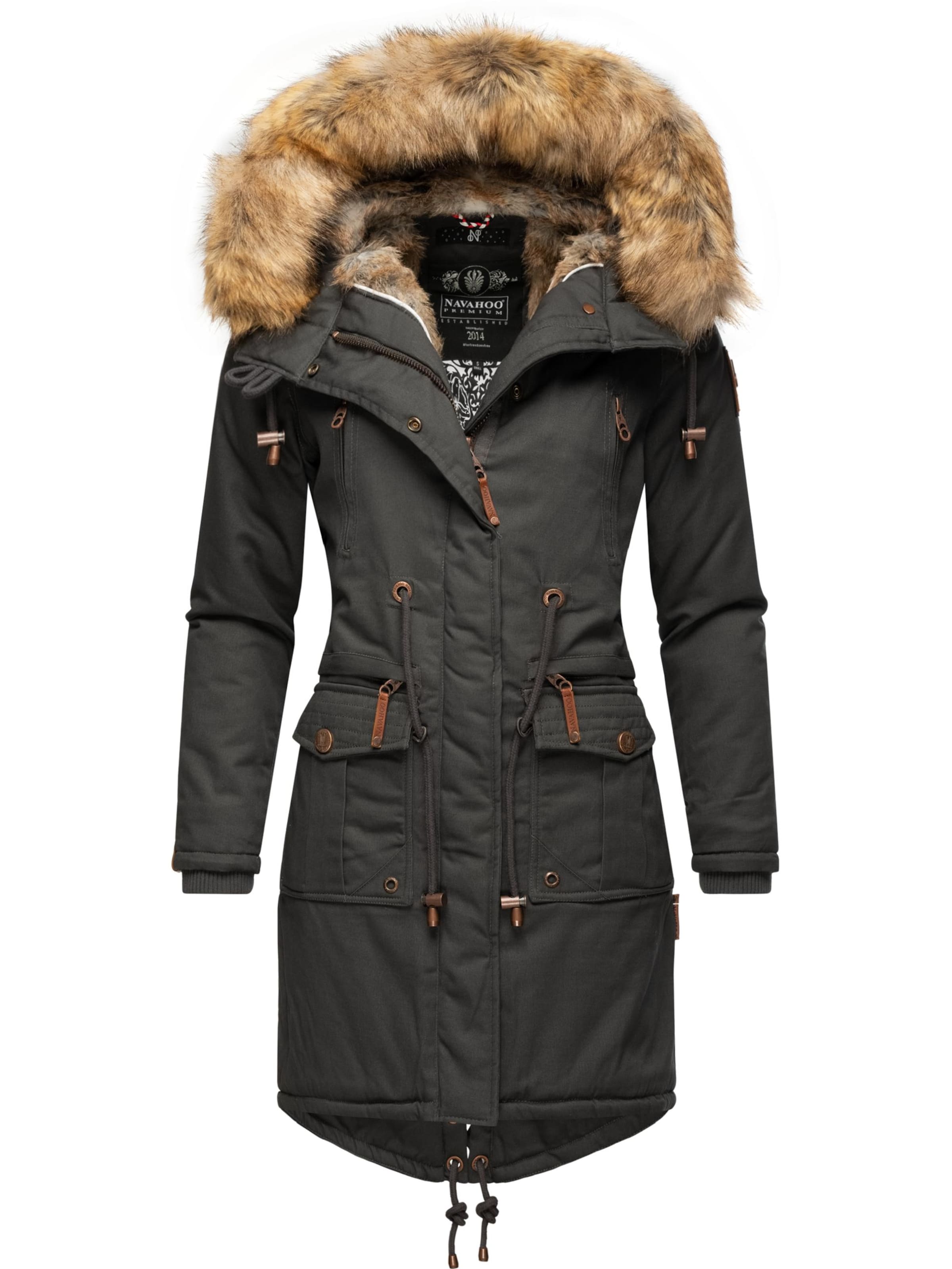 NAVAHOO Vinterparkas 'Rosinchen' i brun: framsida