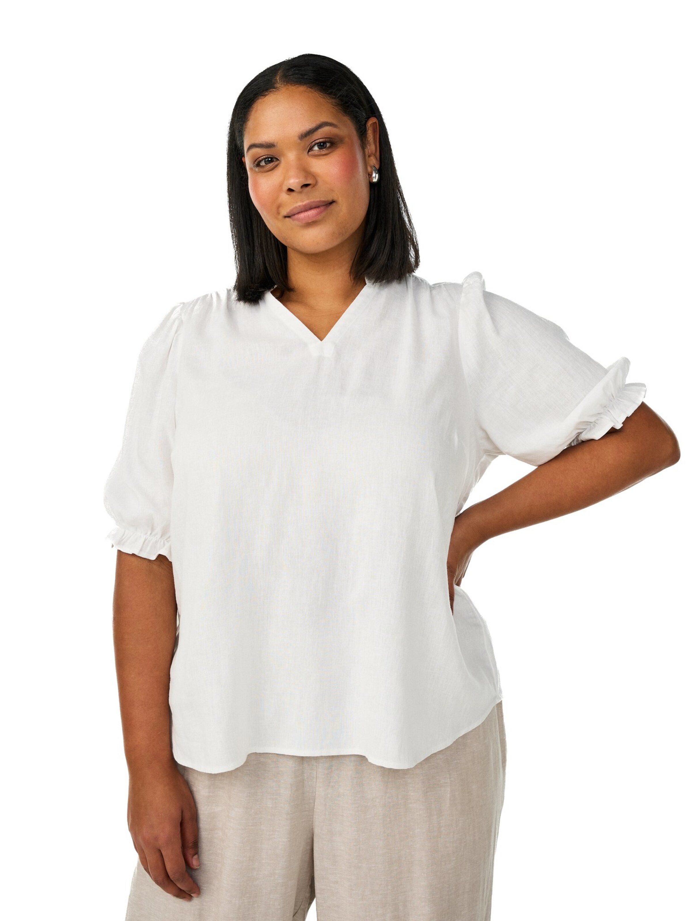 Zizzi Blouse 'VLINA' in White: front