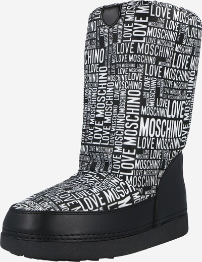 Bocanci de zăpadă Love Moschino pe roșu / negru / alb, Vizualizare produs