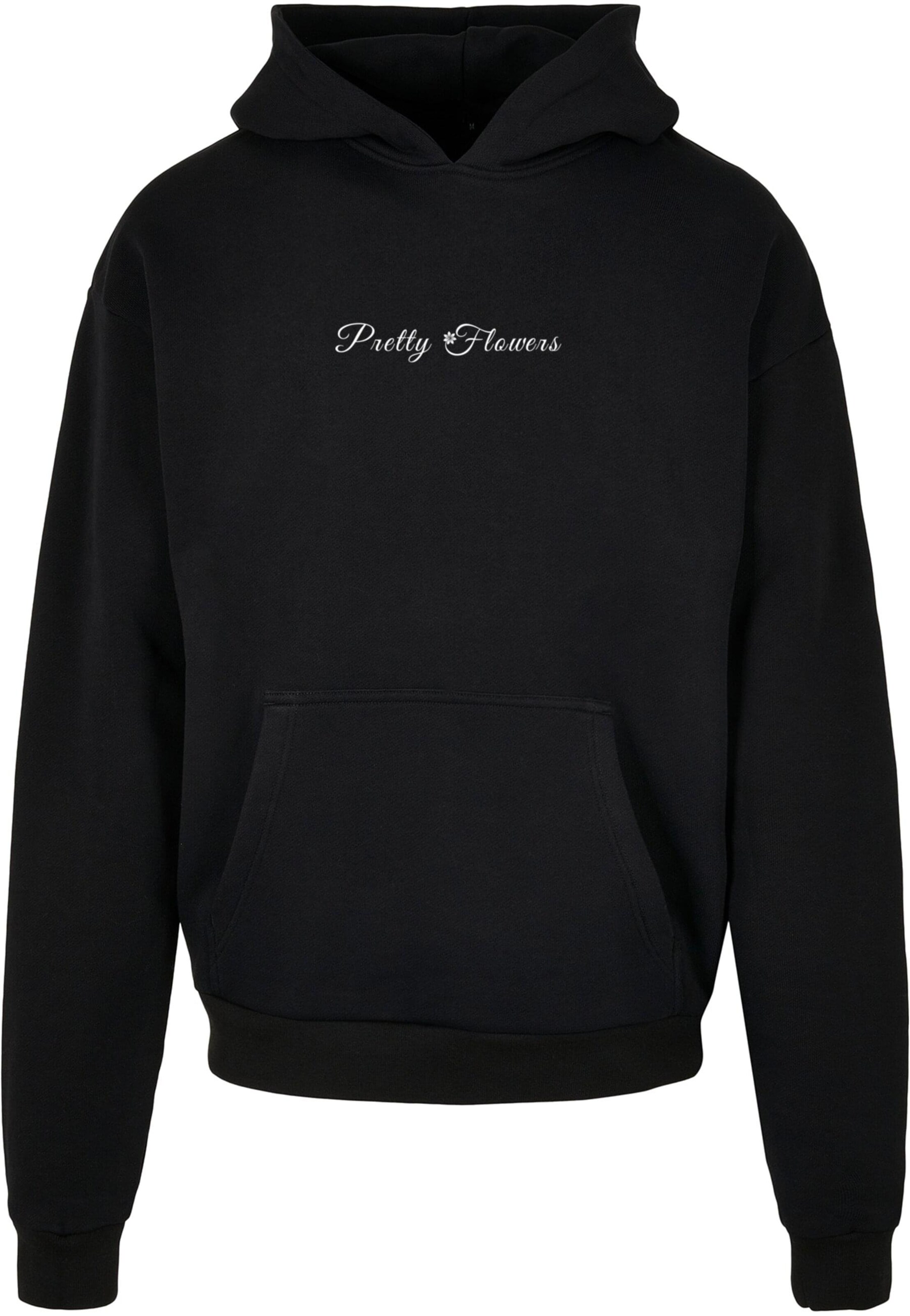Merchcode Sweatshirt 'Pretty Flowers' in Schwarz: Vorderseite