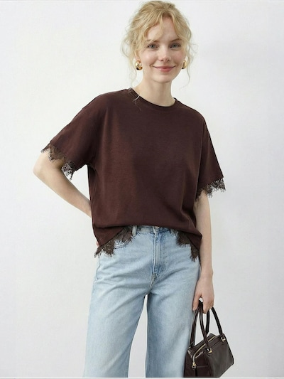 Bianco Lucci T-shirt 'T-Shirts' en S en brun foncé, Vue avec produit