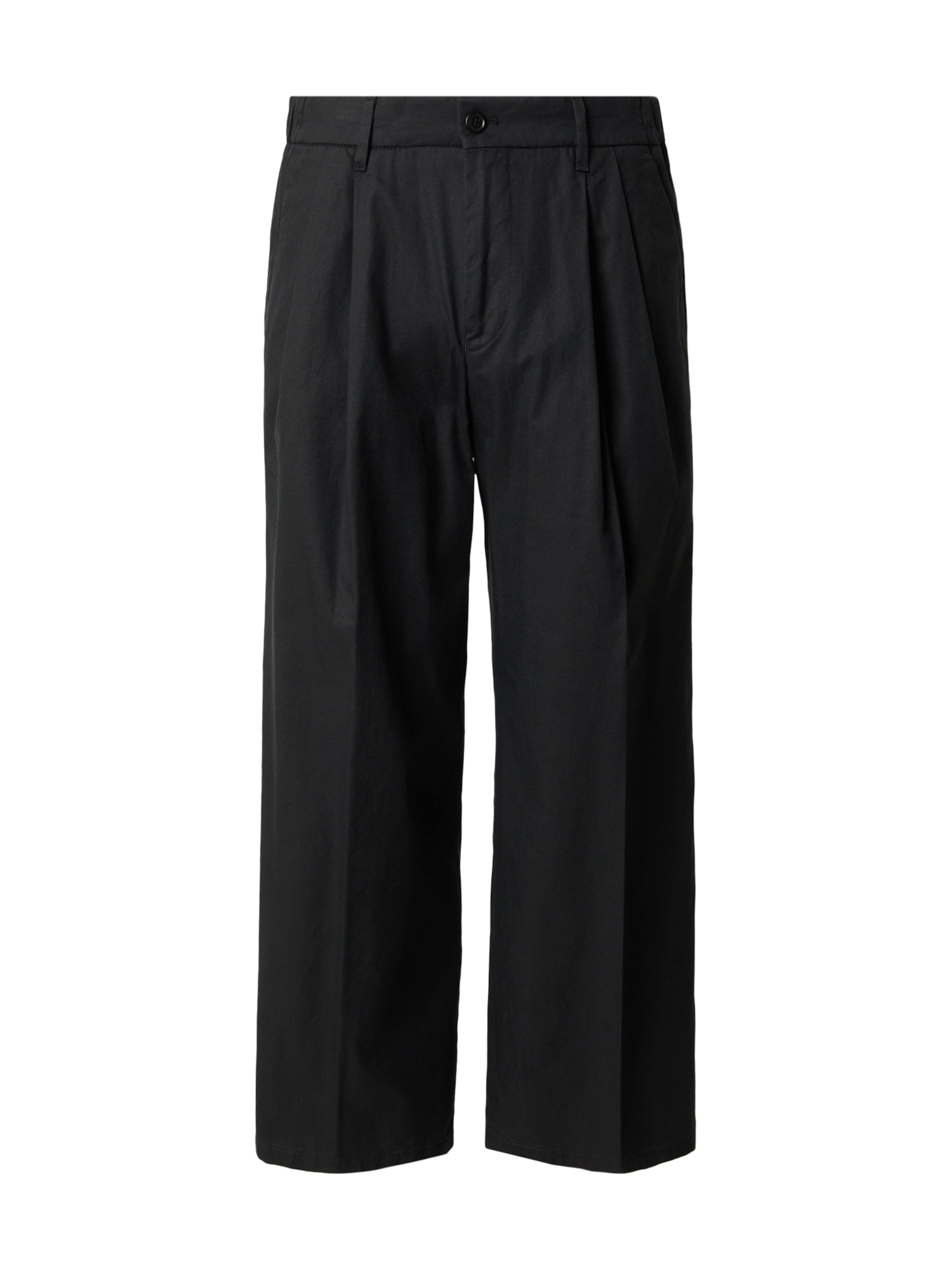 Wide Leg Pantalon à pince 'LEEK' DRYKORN en noir : devant