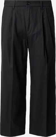 DRYKORNWide Leg/ Široke nogavice Hlače s naborima 'LEEK' - crna boja: prednji dio