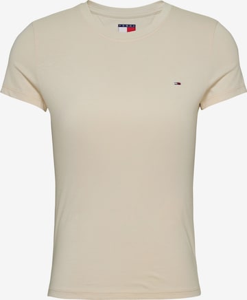 Tommy Jeans Тениска в бежово: отпред