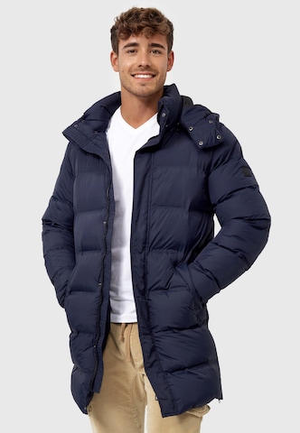 INDICODE JEANS Winterparka ' Leugene ' in Blauw: voorkant