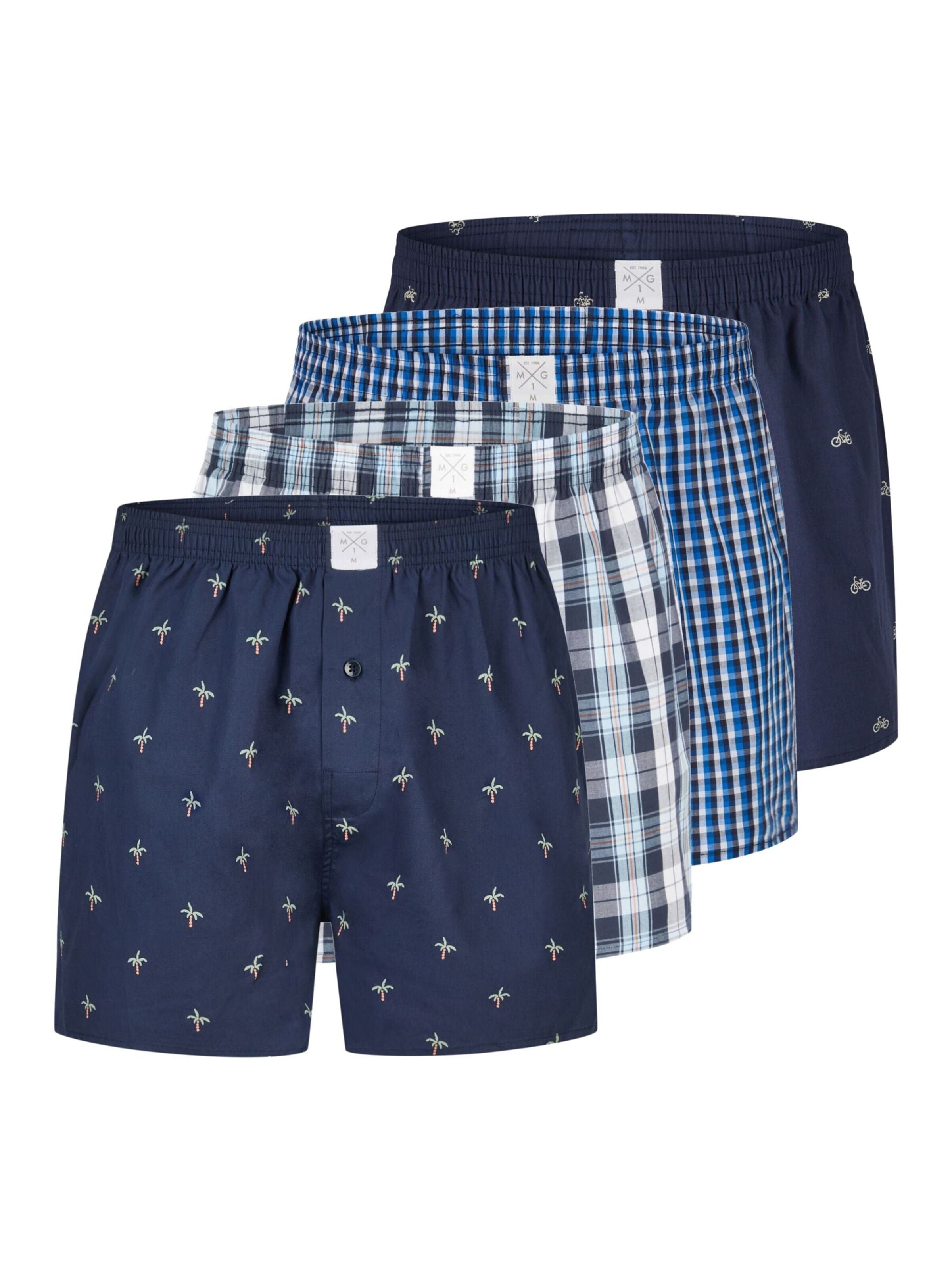 MG-1 Boxershorts 'MG-1 Men's Woven Boxer Shorts, Pack of 4 – 100% cotton, assorted colours, breathable & comfortable' in Gemengde kleuren