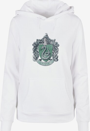 ABSOLUTE CULT Sweatshirt 'Harry Potter - Distressed Slytherin' in hellgrau / grün / schwarz / weiß, Produktansicht