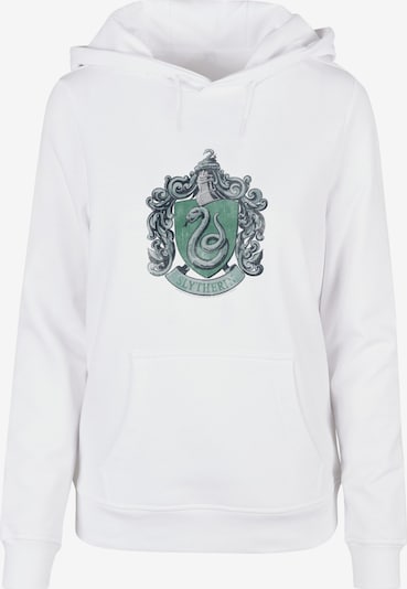 ABSOLUTE CULT Sweat-shirt 'Harry Potter - Distressed Slytherin' en gris clair / vert / noir / blanc, Vue avec produit