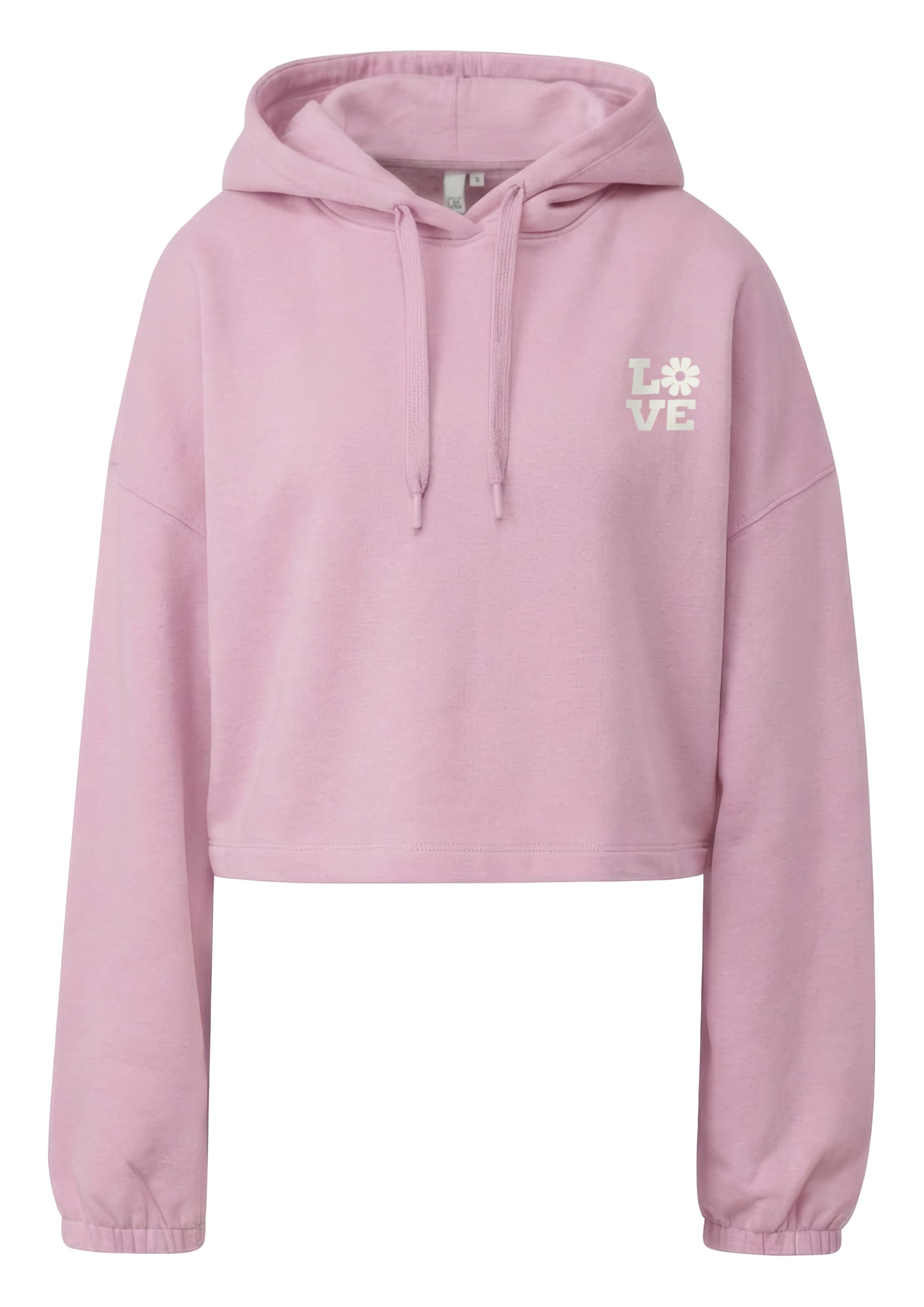 Sweat-shirt QS en rose : devant