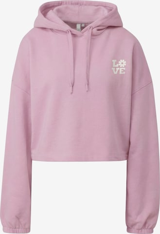 Sweat-shirt QS en rose : devant