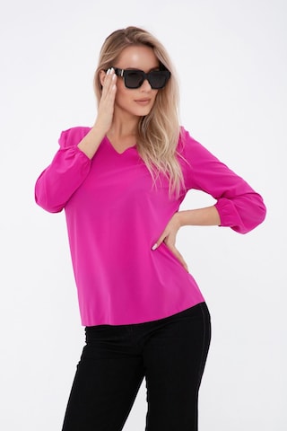 Awesome Apparel Blouse in Roze: voorkant