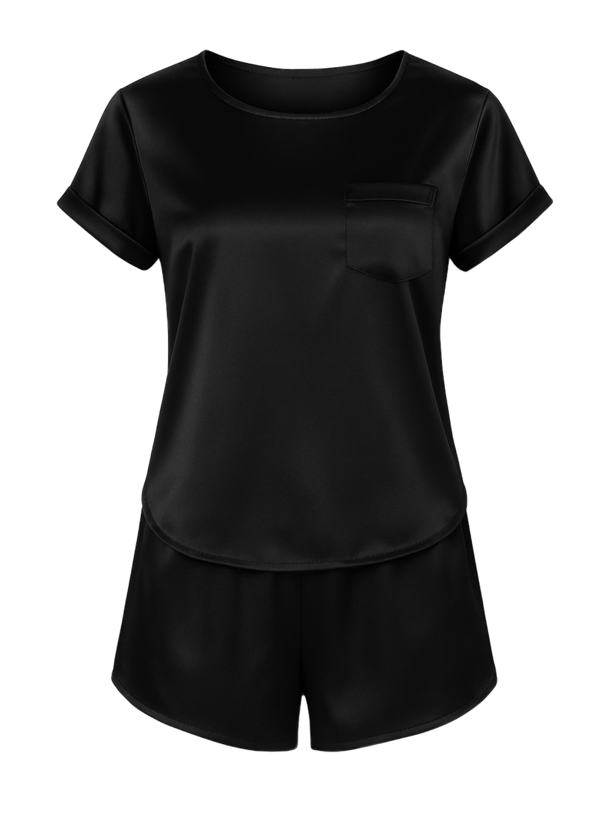 C&City Korte pyjama in Zwart: voorkant