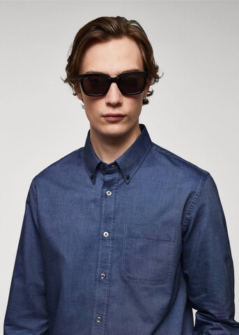 MANGO MAN Comfort fit Button Up Shirt 'Oxford' in Blue