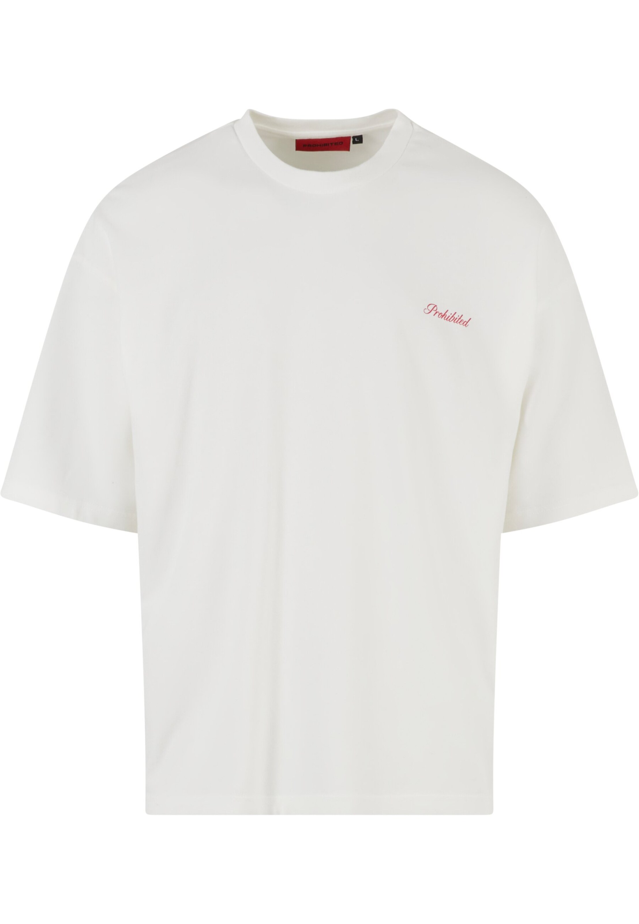 Tricou 'Prohibizione' de la Prohibited pe alb: față