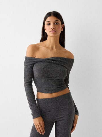 Bershka Shirt in Grijs: voorkant