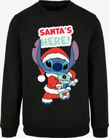 Felpa 'Lilo And Stitch - Santa Is Here' di ABSOLUTE CULT in nero: frontale