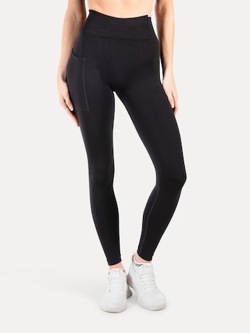 Skinny Leggings ' Kadria ' Smilodox en noir : devant