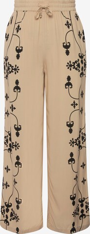 Studio Untold Wide leg Broek in Beige: voorkant