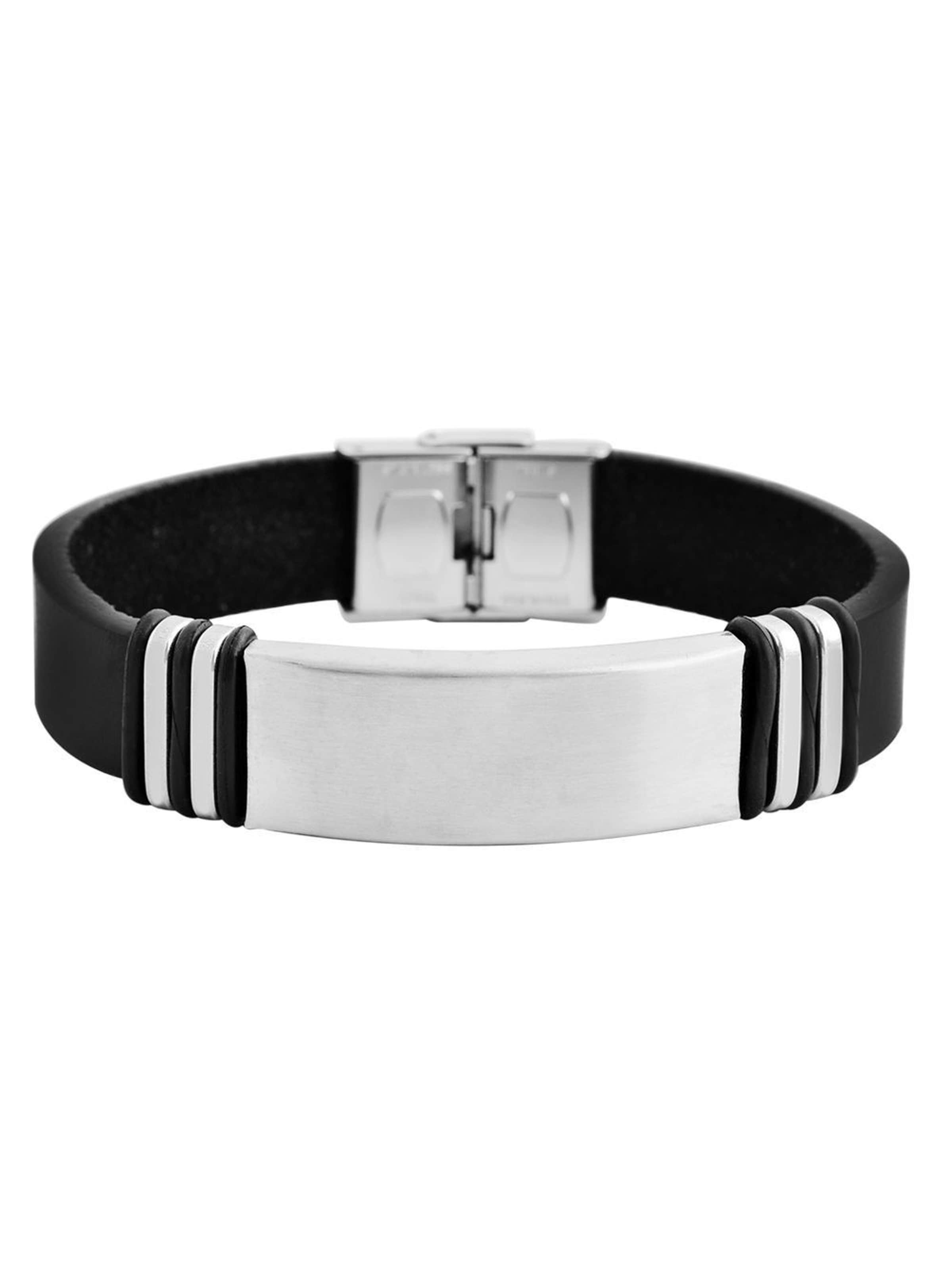 Akzent Armband 'Tim, silberfarbig, langlebig'‌‌‌‌‌‌‌‌‌ in Schwarz: Vorderseite