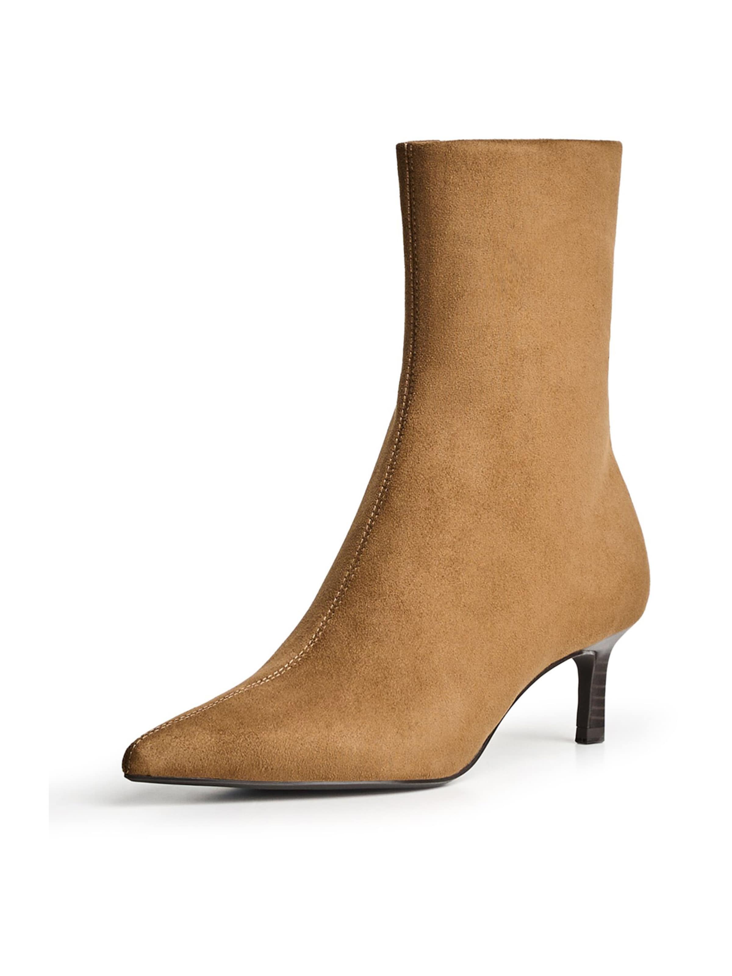 Bershka Členkové čižmy - Hnedá: predná strana