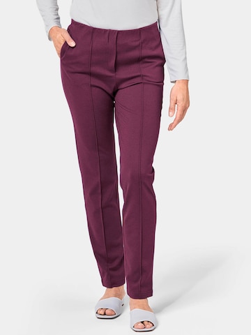 Goldner Regular Pants 'Louisa' in Purple: front