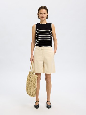 SELECTED FEMME Loosefit Lærredsbukser 'SLFVienna' i beige