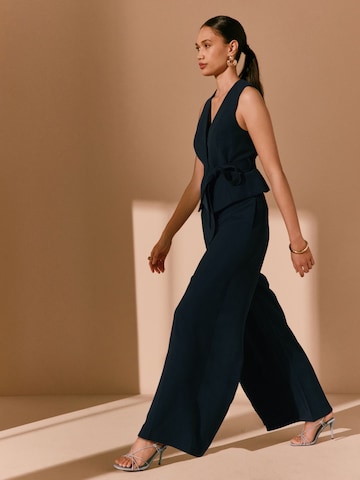 Next - Pierna ancha Pantalón de pinzas en azul