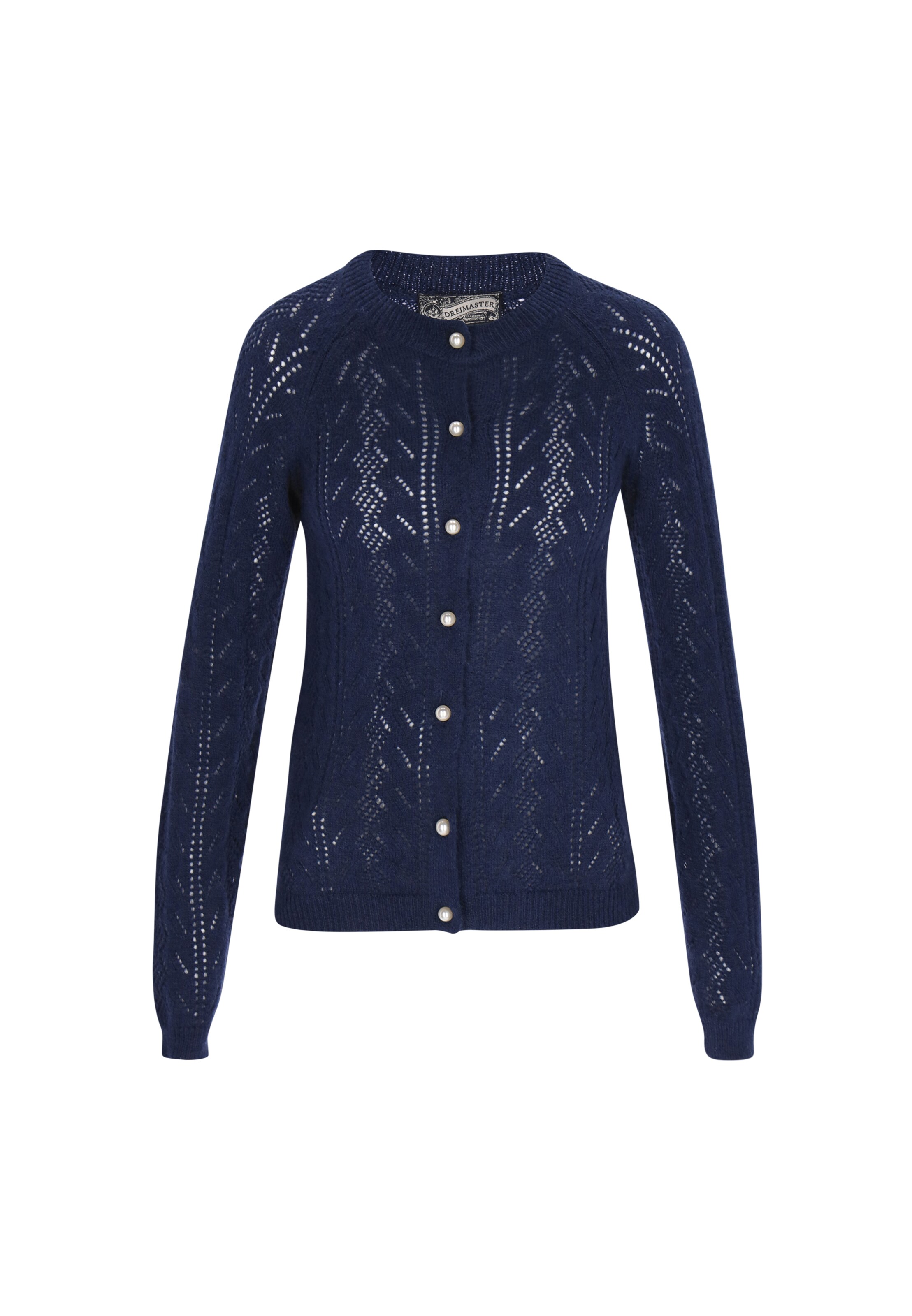 DreiMaster Vintage Gebreid vest 'Vintage' in Blauw: voorkant