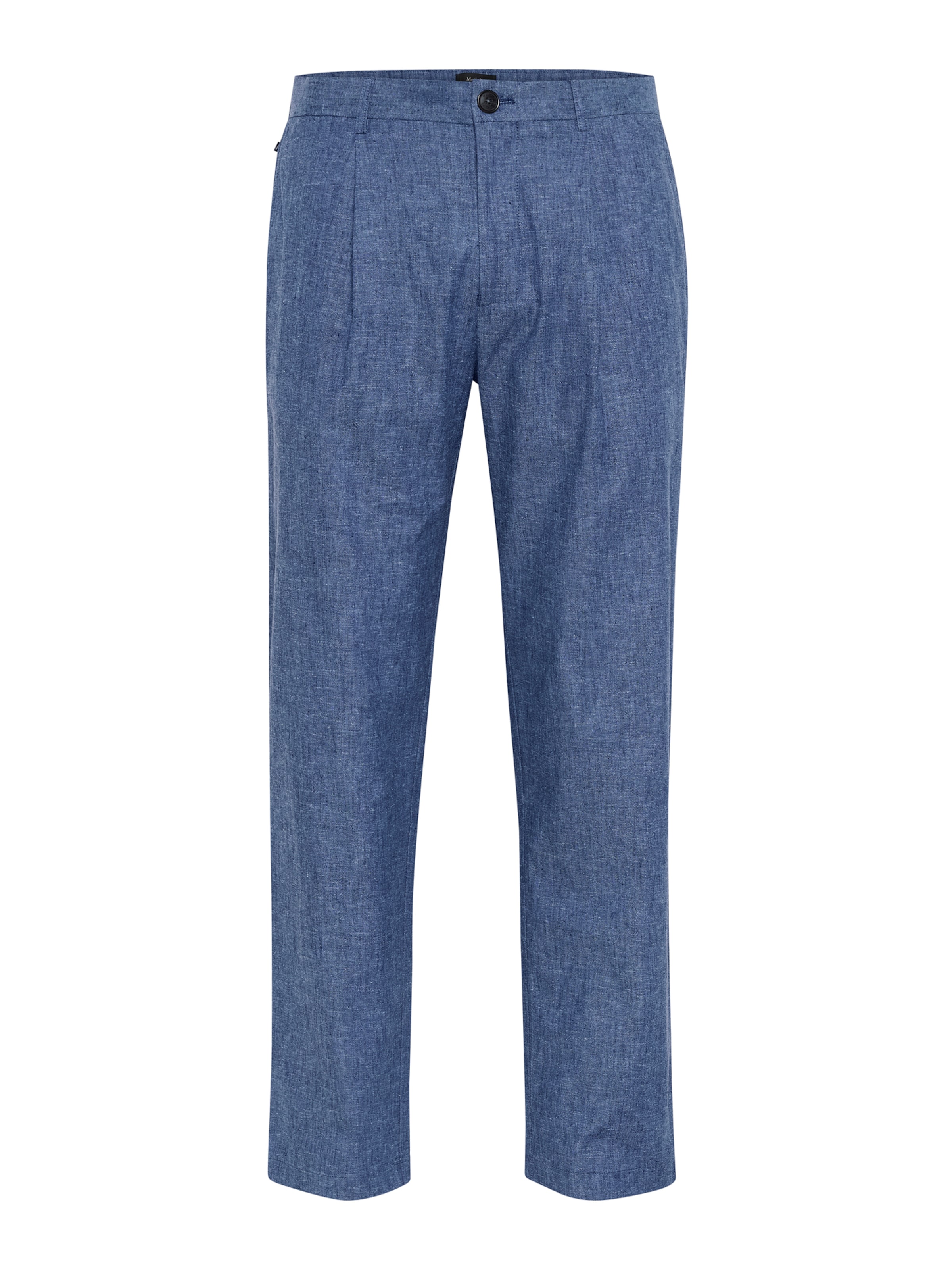 Matinique regular Bukser med lægfolder 'Hart' i blå: forside