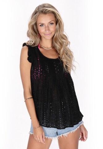 IZIA - Top 'Boho' en negro: frente